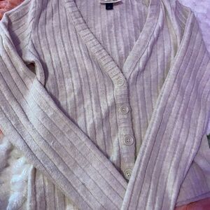 Universal Thread Cream Ribbed Cardigan Sweater